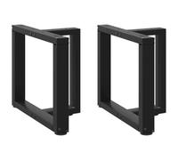 BOWEKAM Muebles, accesorios de mesa, patas de mesa, patas de mesa de café, en forma de T, 2 unidades, color negro, 50 x 25 x 42 cm (42-43) cm, acero
