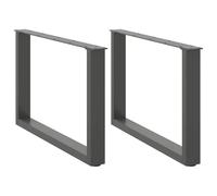 BOWEKAM Muebles, accesorios de mesa, patas de mesa, patas de mesa de café, en forma de U, 2 piezas, color antracita, 70 x 42 - 43 cm, acero