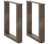 BOWEKAM Muebles, accesorios de mesa, patas de mesa, patas de mesa de café, en forma de U, 2 piezas de acero natural de 28 x 42 a 43 cm, acero