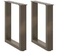 BOWEKAM Muebles, accesorios de mesa, patas de mesa, patas de mesa de café, en forma de U, 2 piezas de acero natural de 38 x 42 a 43 cm, acero