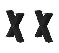 BOWEKAM Muebles, accesorios de mesa, patas de mesa, patas de mesa de café, en forma de X, 2 piezas, color negro, 60 x 42-43 cm, acero