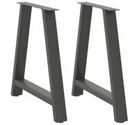 BOWEKAM Muebles, accesorios de mesa, patas de mesa, patas de mesa de centro, en forma de A, 2 piezas, antracita, 80 x 72-73 cm, acero