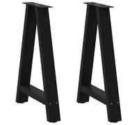 BOWEKAM Muebles, accesorios de mesa, patas de mesa, patas de mesa de centro, en forma de A, 2 piezas, color negro, 50 x 72-73 cm, acero