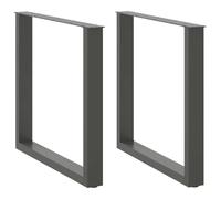 BOWEKAM Muebles, accesorios de mesa, patas de mesa, patas de mesa de centro, en forma de U, 2 piezas, color antracita, 80 x 72-73 cm, acero