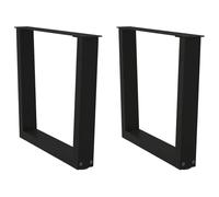 BOWEKAM Muebles, accesorios de mesa, patas de mesa, patas de mesa de comedor, en forma de V, 2 piezas, color negro, acero de 60 x 42 a 43 cm