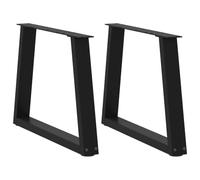 BOWEKAM Muebles, accesorios de mesa, patas de mesa, patas de mesa de comedor, en forma de V, 2 piezas, color negro, 50 x 43 cm, acero