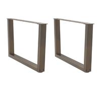 BOWEKAM Muebles, accesorios de mesa, patas de mesa, patas de mesa de comedor, en forma de V, 2 piezas de acero natural de 70 x 42 a 43 cm