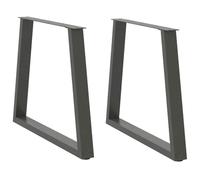 BOWEKAM Muebles, accesorios de mesa, patas de mesa, patas de mesa de comedor, en forma de V, 2 unidades, color antracita, 80 x 73 cm, acero