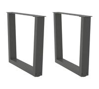 BOWEKAM Muebles, accesorios de mesa, patas de mesa, patas de mesa de comedor, en forma de V, 2 unidades, color antracita, 50 x 43 cm, acero
