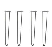 BOWEKAM Muebles, accesorios de mesa, patas de mesa, patas de mesa de horquilla, 4 piezas, acero natural, 72 cm, acero macizo