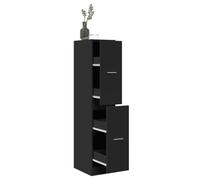 BOWEKAM Muebles, armarios y almacenamiento, armarios de almacenamiento y taquillas, gabinete boticario negro 30 x 41 x 144,5 cm, madera de ingeniería