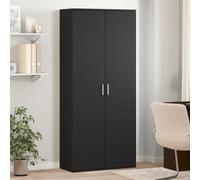 BOWEKAM Muebles, armarios y almacenamiento, armarios de almacenamiento y taquillas, madera de ingeniería negra de 80 x 35 x 180 cm