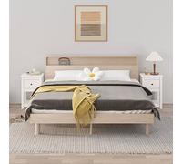 BOWEKAM Muebles, armarios y almacenamiento, armarios de almacenamiento y taquillas, mesillas de noche, 2 piezas, color blanco, 40 x 35 x 61,5 cm, madera maciza de pino