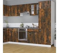 BOWEKAM Muebles, armarios y almacenamiento, armarios de cocina, armario de cristal colgante Lyon roble ahumado 60 x 31 x 60 cm, madera de ingeniería