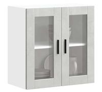 BOWEKAM Muebles, armarios y almacenamiento, armarios de cocina, armario de pared de cocina con puerta de cristal Porto Concrete Grey