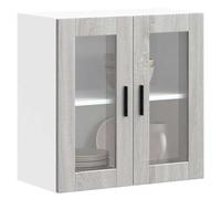BOWEKAM Muebles, armarios y almacenamiento, armarios de cocina, armario de pared de cocina con puerta de cristal Porto Grey Sonoma