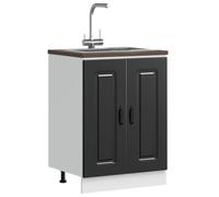 BOWEKAM Muebles, armarios y almacenamiento, armarios de cocina, mueble base para fregadero, color negro, 60 x 46 x 81,5 cm, madera de ingeniería