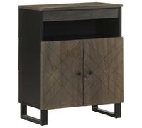 BOWEKAM Muebles, armarios y almacenamiento, armarios y estantes de almacenamiento multimedia, aparador negro, 60 x 33 x 75 cm, mango de madera maciza