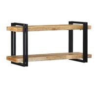 BOWEKAM Muebles, armarios y almacenamiento, armarios y estantes de almacenamiento multimedia, estante de pared 90 x 33 x 45 cm, madera maciza de mango