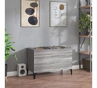 BOWEKAM Muebles, armarios y almacenamiento, armarios y estantes de almacenamiento multimedia, gabinete de discos Sonoma gris, 74,5 x 38 x 48 cm, madera de ingeniería