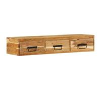 BOWEKAM Muebles, armarios y almacenamiento, armarios y estantes de almacenamiento multimedia, mueble de TV montado en la pared, 100 x 30 x 19 cm, madera maciza de acacia