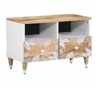 BOWEKAM Muebles, armarios y almacenamiento, armarios y estantes de almacenamiento multimedia, mueble de TV de 70 x 33,5 x 46 cm, mango de madera maciza