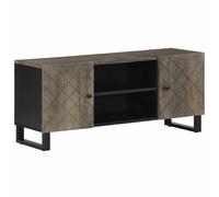 BOWEKAM Muebles, armarios y almacenamiento, armarios y estantes de almacenamiento multimedia, mueble de TV, color negro, 105 x 33 x 46 cm, mango de madera maciza