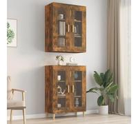 BOWEKAM Muebles, armarios y almacenamiento, bufés y aparadores, armario de pared colgante de roble ahumado, 69,5 x 34 x 90 cm