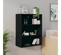BOWEKAM Muebles, armarios y almacenamiento, bufés y aparadores, armario de pared colgante negro, 69,5 x 32,5 x 90 cm