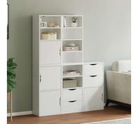 BOWEKAM Muebles, armarios y almacenamiento, bufés y aparadores, armarios laterales, 5 piezas, ODDA blanco, 40 x 24 x 79 cm, madera maciza de pino