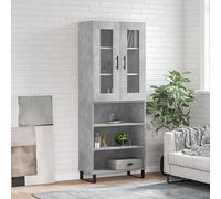 BOWEKAM Muebles, armarios y almacenamiento, bufés y aparadores, madera de ingeniería gris concreto, 69,5 x 34 x 180 cm