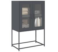 BOWEKAM Muebles, armarios y almacenamiento, bufés y aparadores, tablero alto antracita 68 x 39 x 107 cm, acero