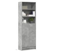 BOWEKAM Muebles, armarios y almacenamiento, bufés y aparadores, tablero alto con LED de hormigón gris, 69 x 32,5 x 200 cm, madera de ingeniería