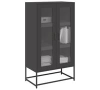 BOWEKAM Muebles, armarios y almacenamiento, bufés y aparadores, tablero alto negro, 68 x 39 x 123 cm, acero