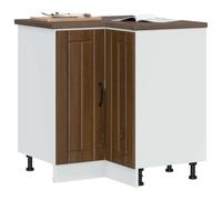 BOWEKAM Muebles, armarios y almacenamiento, gabinetes de cocina, gabinete base de esquina de cocina, madera de roble marrón Lucca