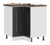 BOWEKAM Muebles, armarios y almacenamiento, gabinetes de cocina, gabinete base de esquina de cocina, madera de ingeniería negra Kalmar