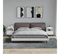 BOWEKAM Muebles, armarios y almacenamiento, mesillas de noche, 2 piezas, color blanco brillante, 40 x 35 x 50 cm