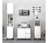 BOWEKAM Muebles, armarios y almacenamiento, unidades de tocador, unidades de tocador de baño, gabinete de baño blanco 30 x 30 x 100 cm, madera de ingeniería