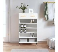 BOWEKAM Muebles, armarios y almacenamiento, zapatero blanco, 60 x 35 x 105 cm, madera de ingeniería