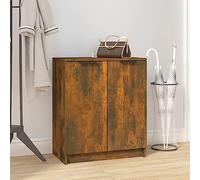 BOWEKAM Muebles, armarios y almacenamiento, zapatero de roble ahumado, 59 x 35 x 70 cm, madera de ingeniería