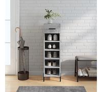 BOWEKAM Muebles, armarios y almacenamiento, zapatero gris hormigón, 30 x 35 x 105 cm, madera de ingeniería