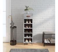 BOWEKAM Muebles, armarios y almacenamiento, zapatero gris hormigón, 30 x 35 x 105 cm, madera de ingeniería