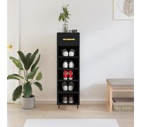 BOWEKAM Muebles, armarios y almacenamiento, zapatero negro, 30 x 35 x 105 cm, madera de ingeniería