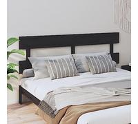 BOWEKAM Muebles, camas y accesorios, cabeceros y estribos, cabecero de cama negro, 184 x 3 x 81 cm, madera maciza de pino