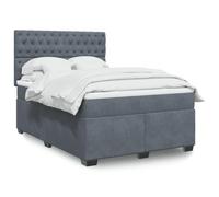 BOWEKAM Muebles, camas y accesorios, camas y marcos de cama, cama con somier con colchón, terciopelo gris oscuro, 140 x 190 cm