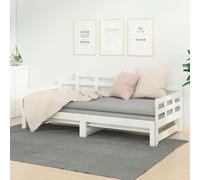 BOWEKAM Muebles, camas y accesorios, camas y marcos de cama, cama extraíble sin colchón, color blanco, 2 x 90 x 200 cm