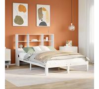 BOWEKAM Muebles, camas y accesorios, camas y marcos de cama, estantería sin colchón, color blanco, 120 x 200 cm, madera maciza de pino