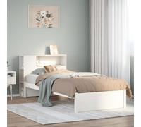 BOWEKAM Muebles, camas y accesorios, camas y marcos de cama, estantería sin colchón, color blanco, 90 x 200 cm, madera maciza de pino