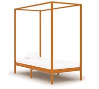 BOWEKAM Muebles, camas y accesorios, camas y marcos de cama, marco de cama con dosel sin colchón, madera maciza marrón miel, 100 x 200 cm