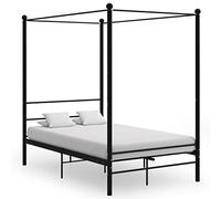 BOWEKAM Muebles, camas y accesorios, camas y marcos de cama, marco de cama con dosel sin colchón, metal negro, 120 x 200 cm